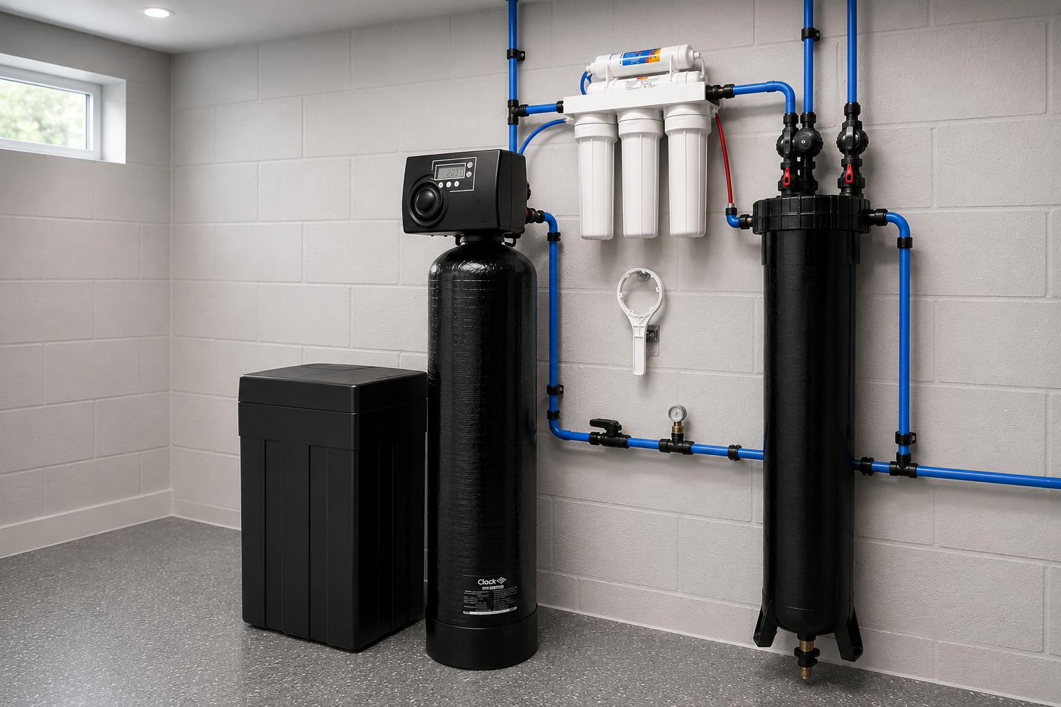 NuGen whole-house carbon cartridge filter installed by Water Softeners Plus in Southeast Idaho